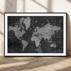 World Map Canvas Print – Detailed Map of the World Wall Art