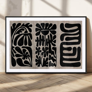 Canvas Print Wall Art Abstract Art Boho, Framed Boho Art