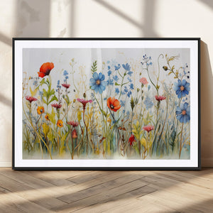 Colorful Wildflower Canvas Wall Art - Vibrant Floral
