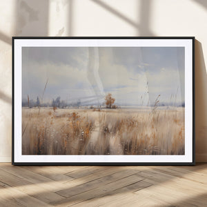 Golden Fields Wall Art Print Canvas – Serene Landscape of