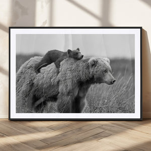 Bear and Cub Wall Art Canvas | 399 Bear Cub