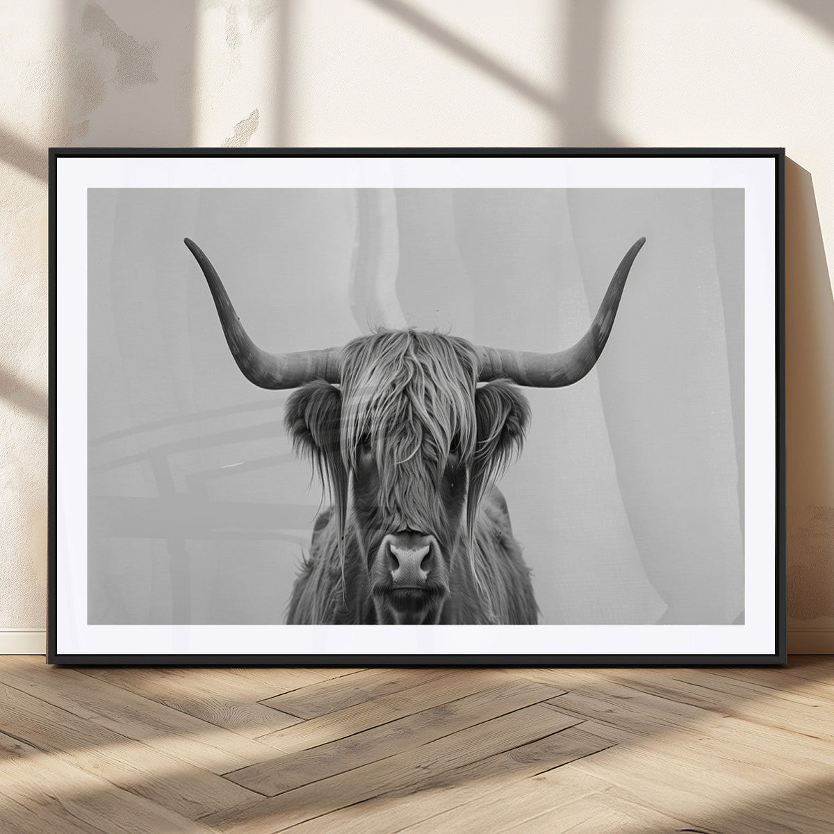 Farmhouse Longhorn Wall Art Canvas Print, Longhorn Texas