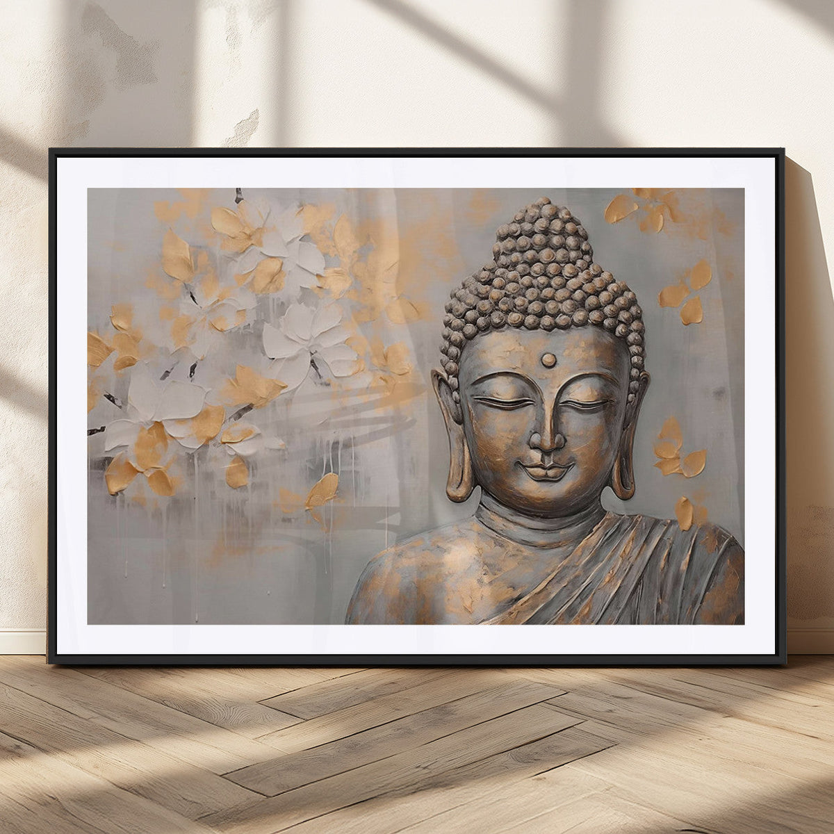 Abstract Buddha Statue Wall Art Canvas Print - Modern