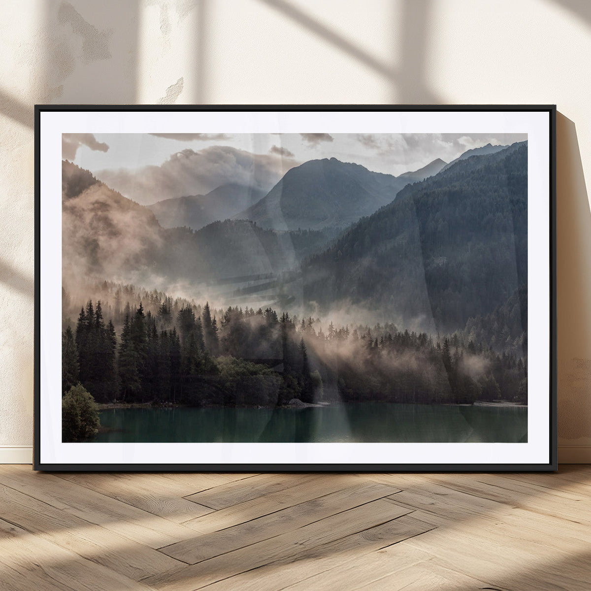 Foggy Mountain Canvas Print Forest Wall Art