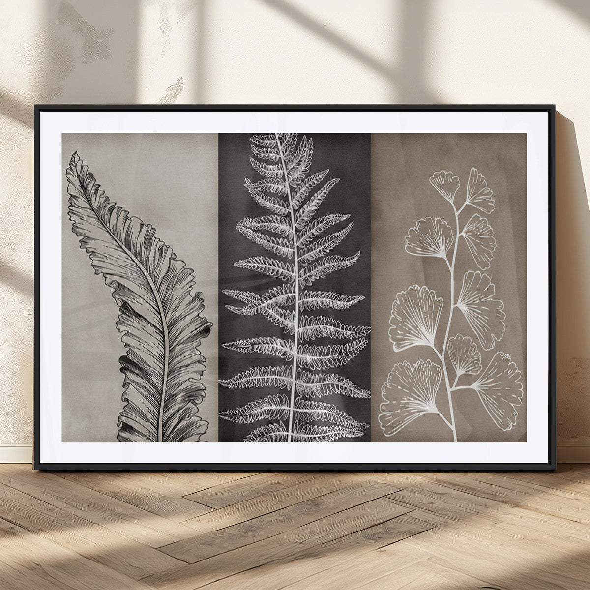 Minimalist Botanical Wall Art Canvas Print, Framed and Ready