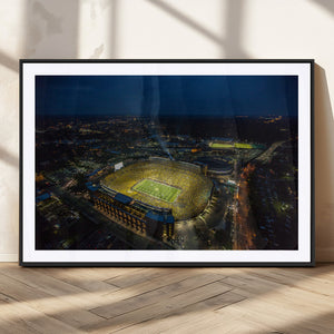 Michigan Stadium Night Game Wall Art – Sports Arena Aerial