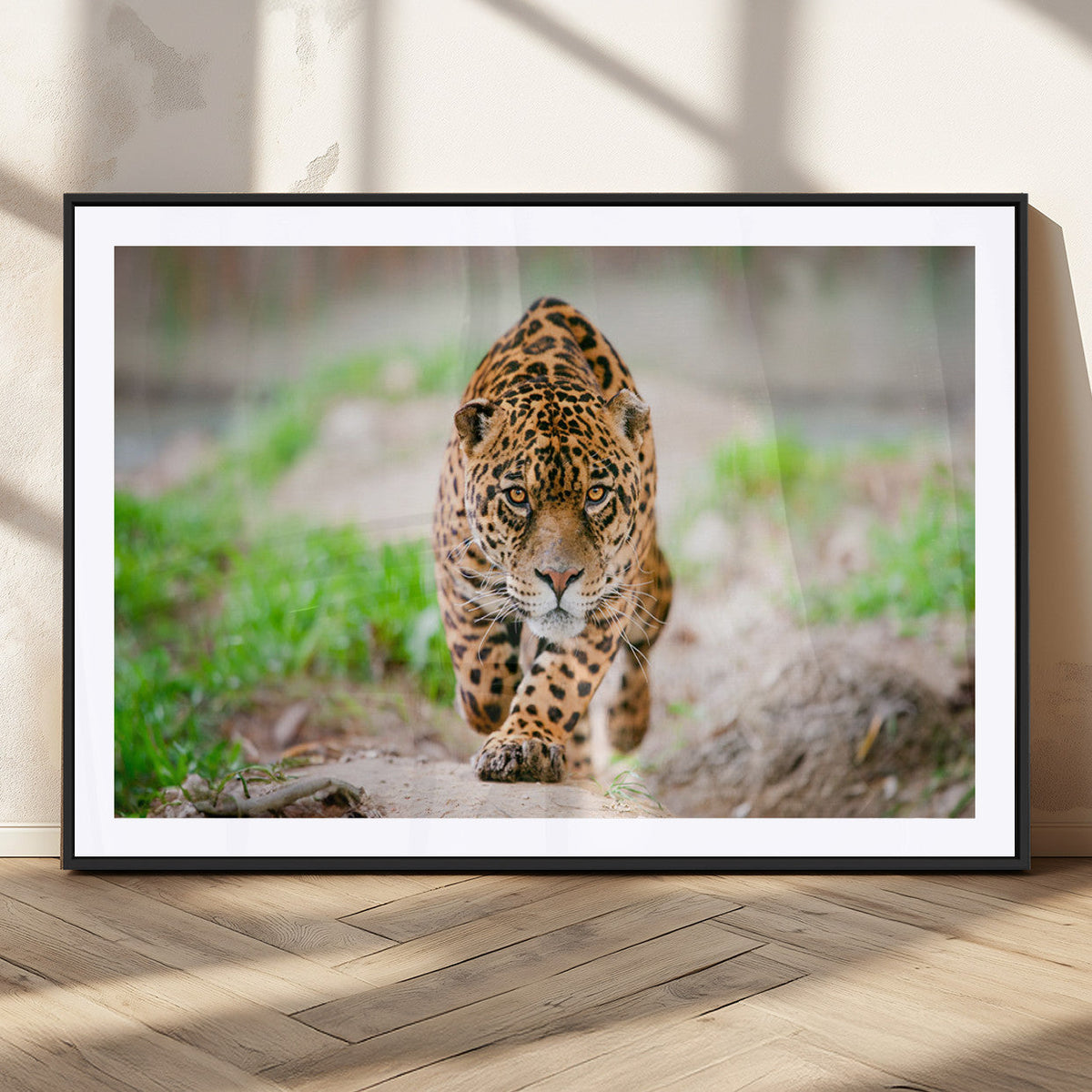 Leopard on the Prowl - Stunning Large Framed Leopard Wall