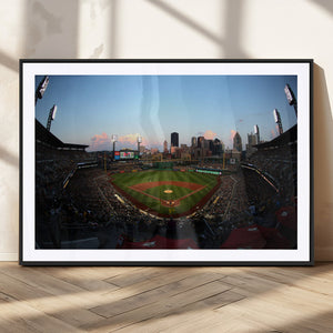 PNC Park Evening Game Triple Canvas Wall Art - Pittsburgh