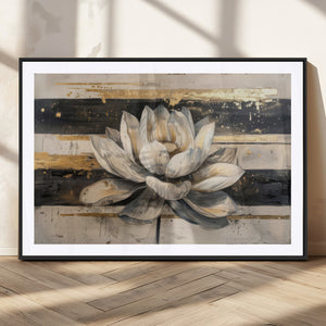 Lotus Flower Wall Art – Framed Abstract Floral Canvas