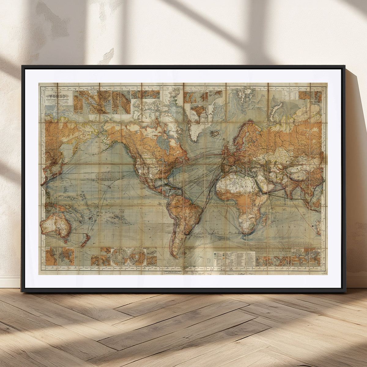 Push Pin World Map Canvas Print – Travel Tracker Wall Art