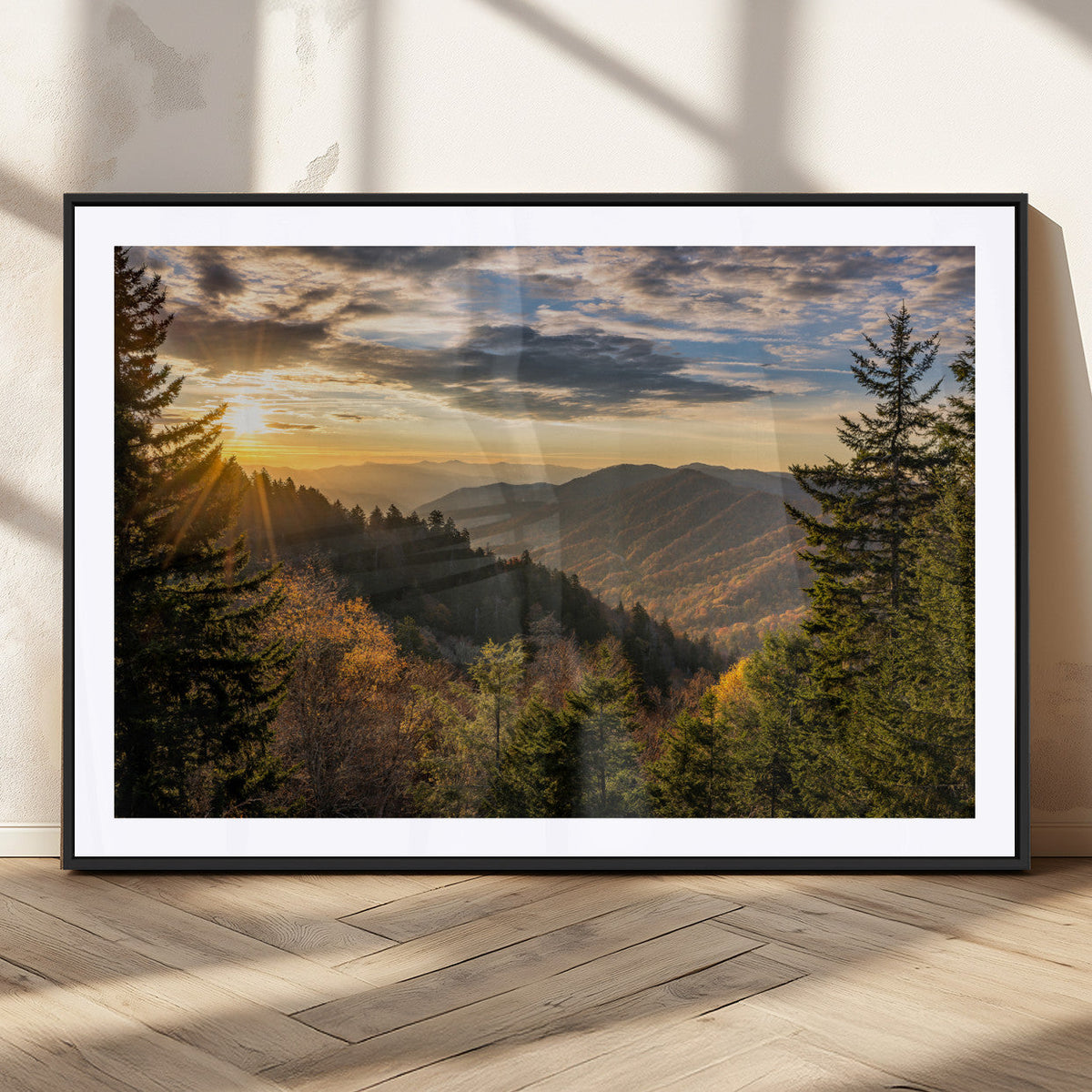 Sunrise Over the Smoky Mountains Canvas Wall Art –