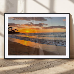 Sunset Wall Art Print - Stunning Beach Sunset Canvas Artwork