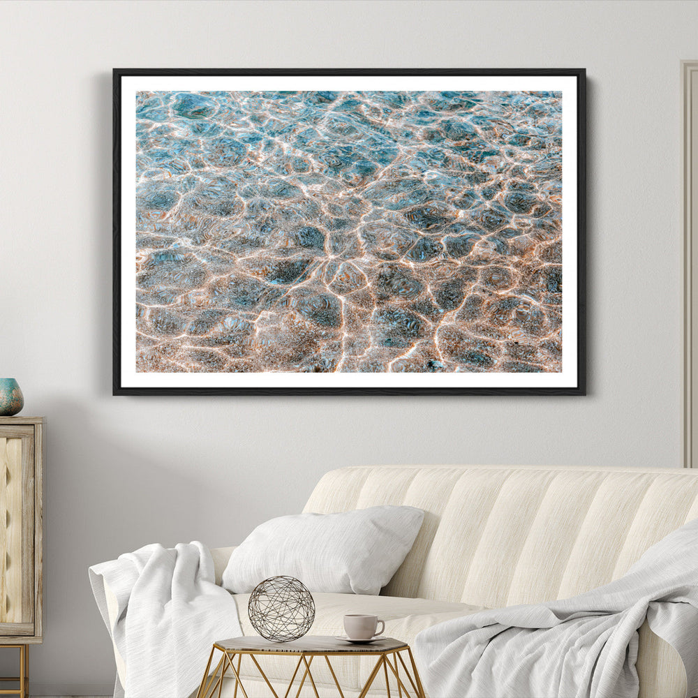Clear Water Wall Art Canvas Print – Framed Sunlit Ocean