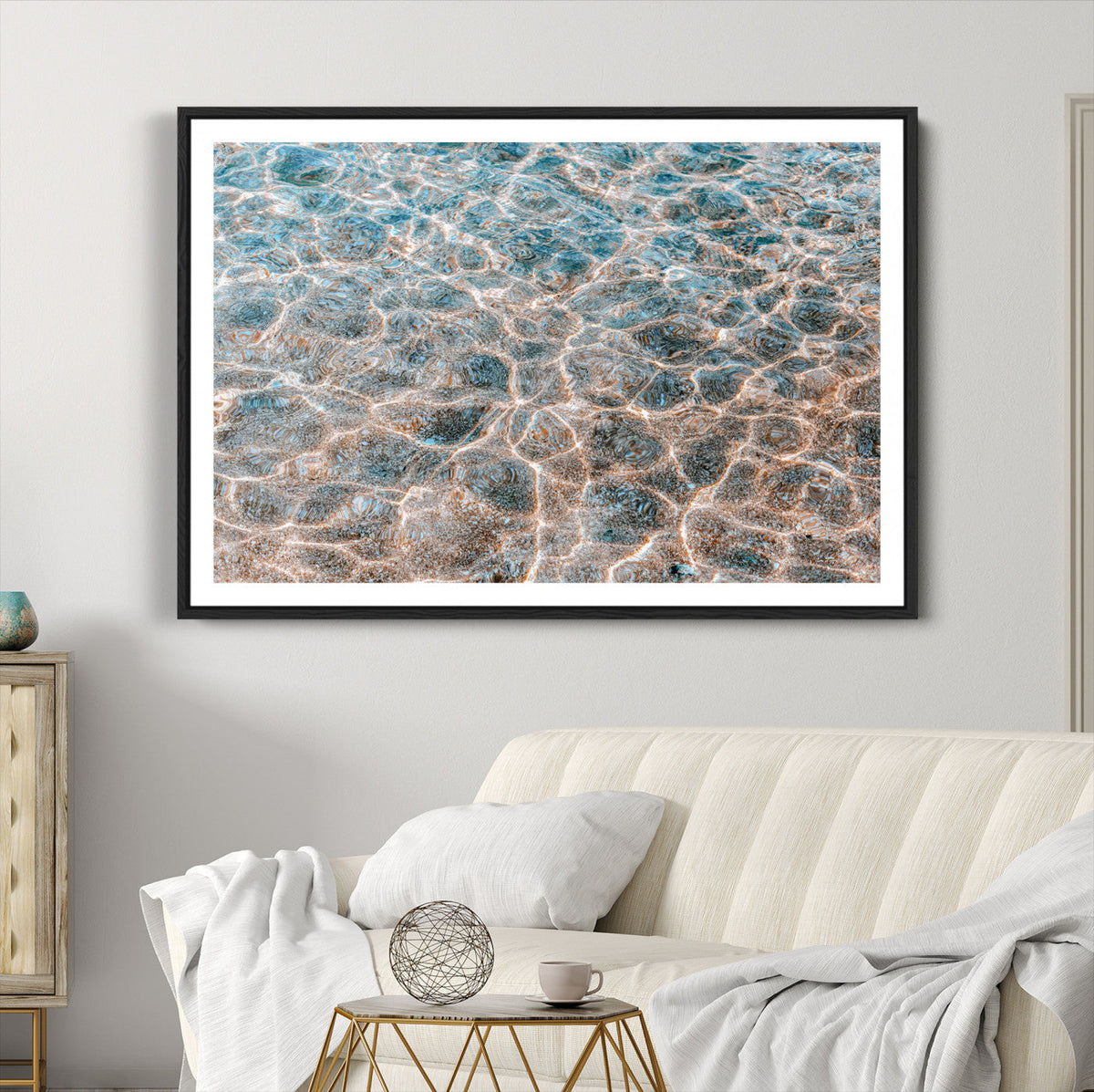 Clear Water Wall Art Canvas Print – Framed Sunlit Ocean