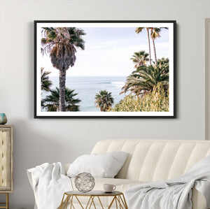 Coastal Palm Trees Wall Art Canvas Print – Framed Ocean