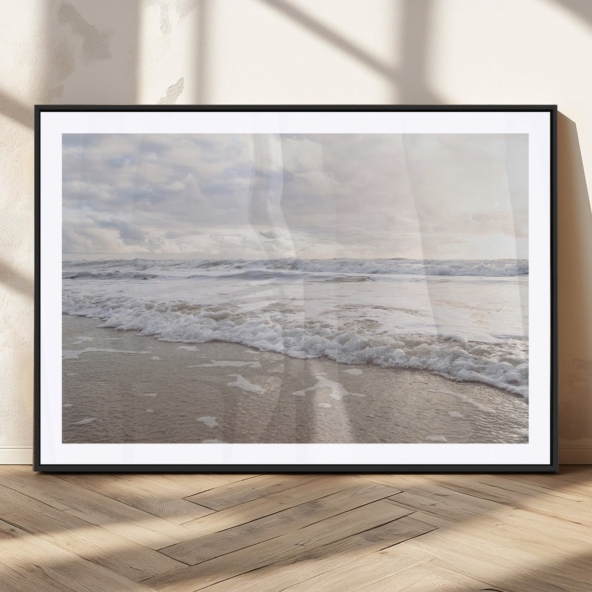 Ocean Waves Wall Art Canvas Print – Framed Coastal Shoreline