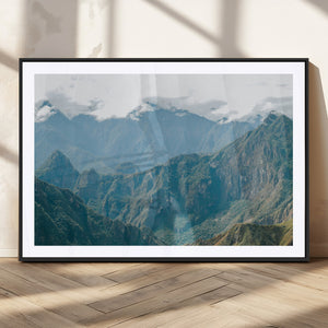 Misty Mountain Wall Art Canvas Print – Framed Cloudy Andean