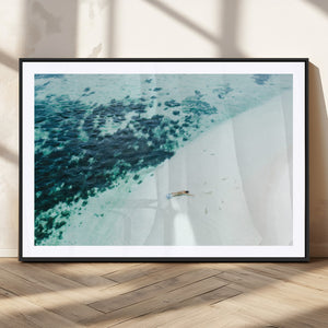 Minimal Beach Wall Art Canvas Print – Framed Ocean Swimming