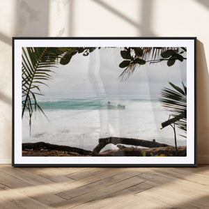Tropical Surf Wall Art Canvas Print – Framed Palm Tree View