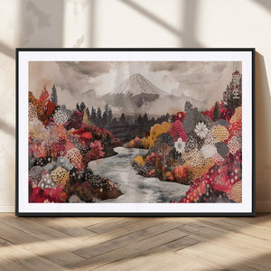 Mountain Wall Art Canvas Print – Framed Autumn Forest