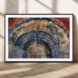 Tree Rings Wall Art Canvas Print – Framed Wood Art Picture