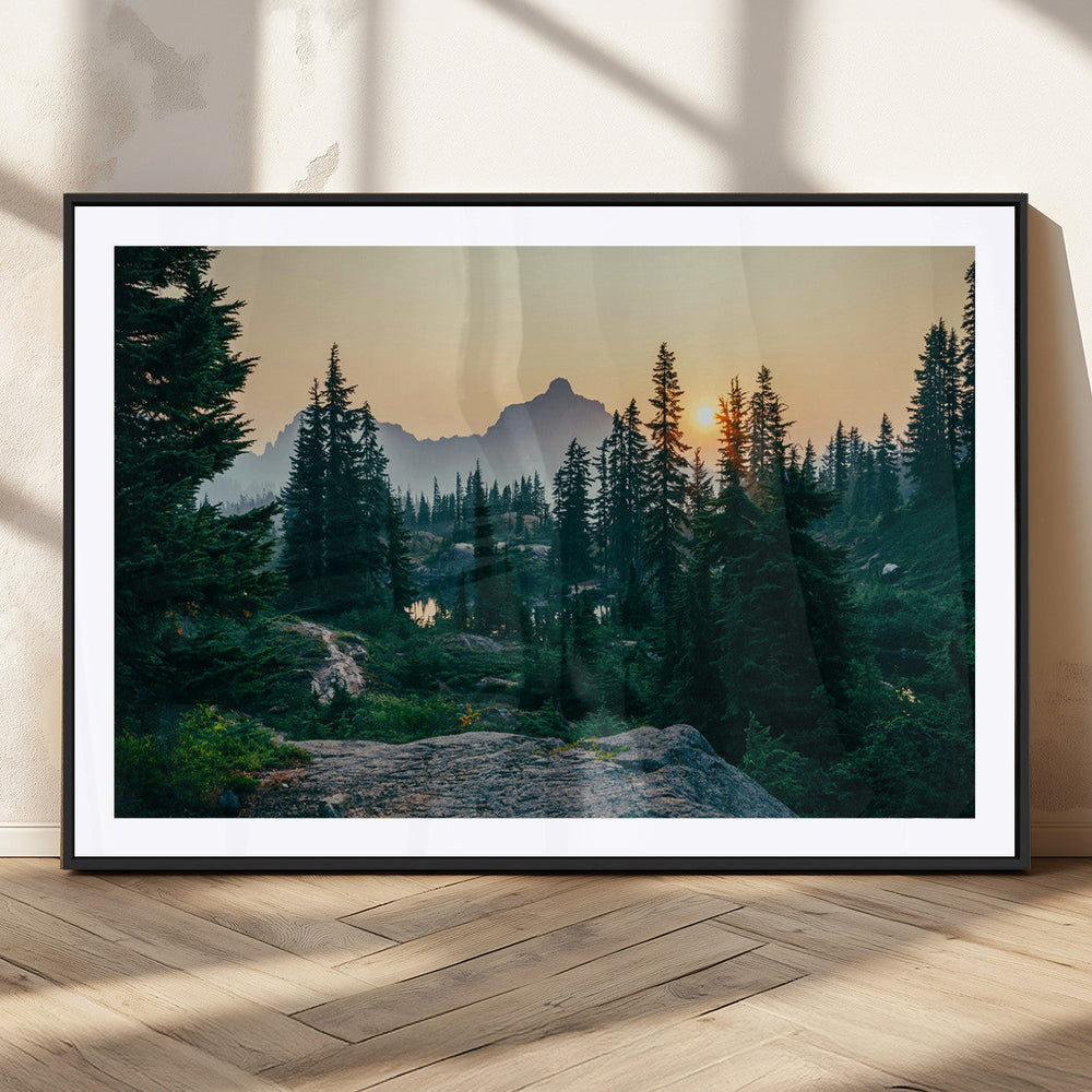 Mountain Landscape Wall Art Canvas Print – Framed Forest