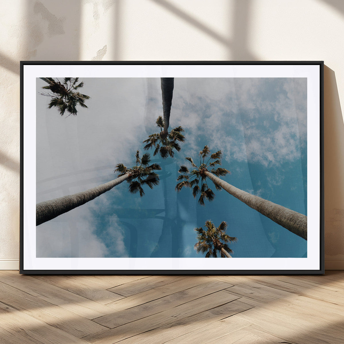 Tropical Palm Trees Wall Art Canvas Print Framed California