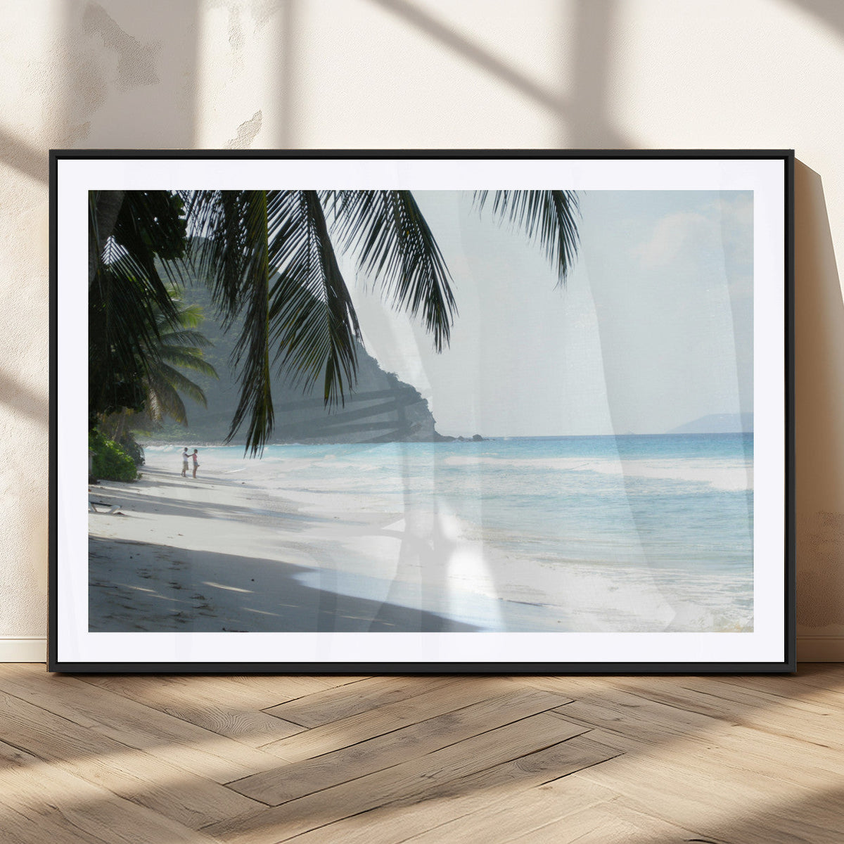 Tropical Beach Wall Art Canvas Print – Framed Serene Ocean
