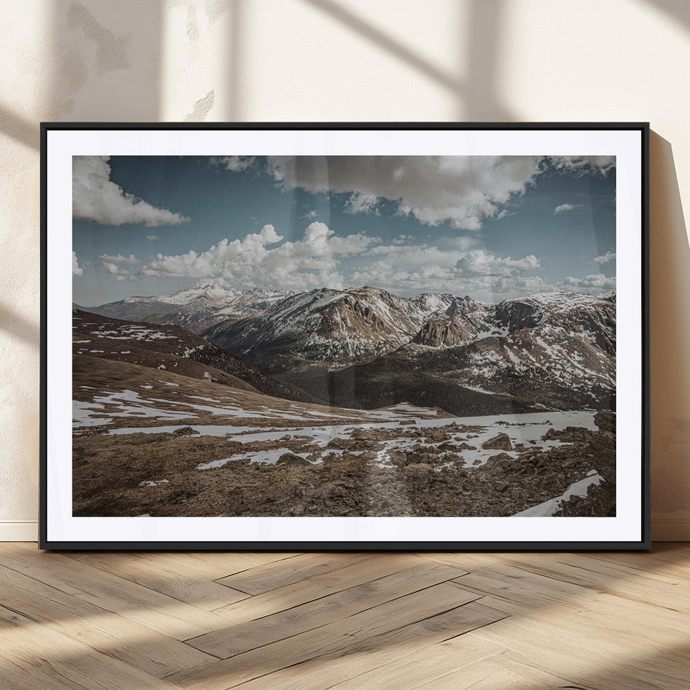 Mountain Landscape Wall Art Canvas Print – Framed Snowy