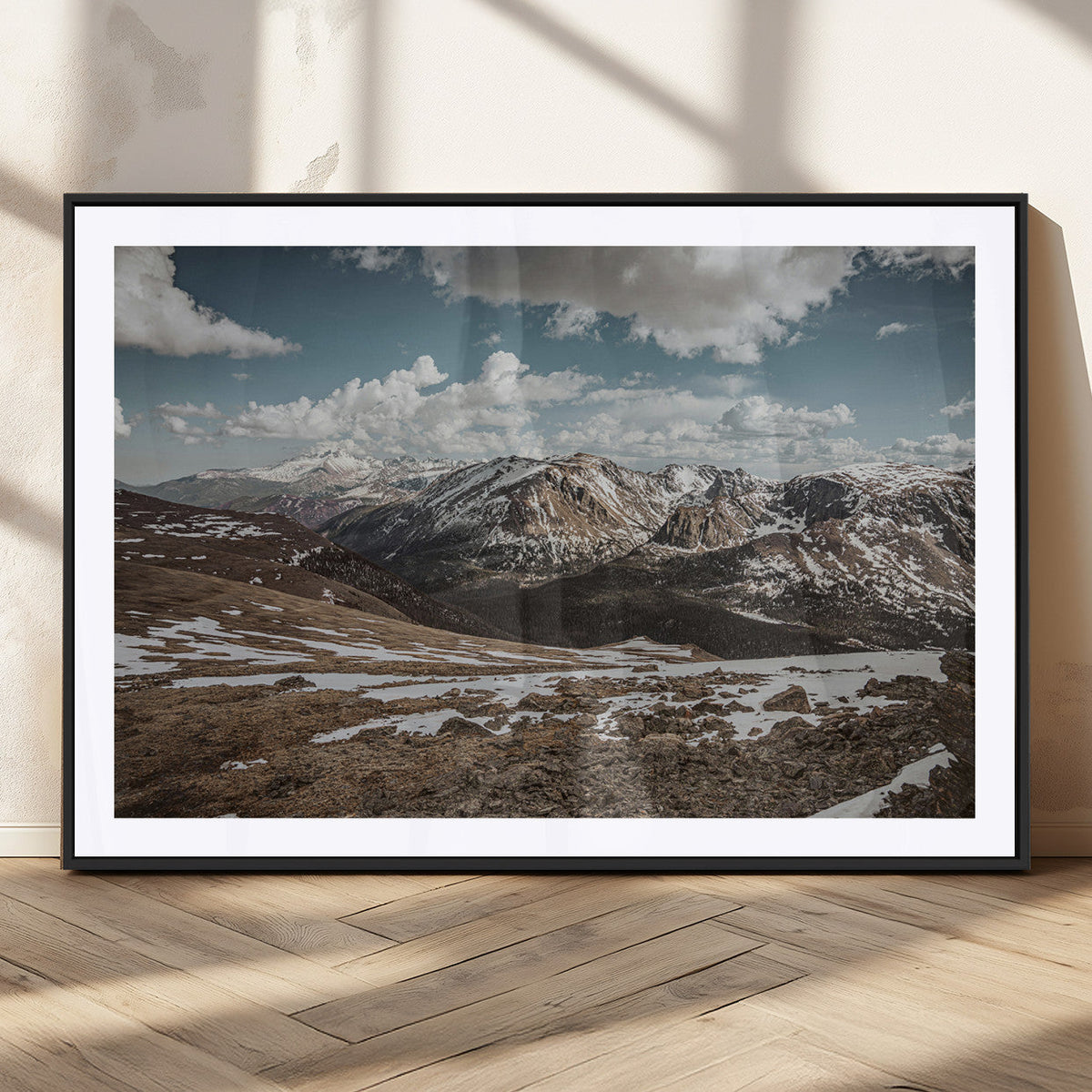 Mountain Landscape Wall Art Canvas Print – Framed Snowy