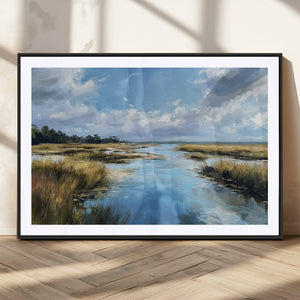 Marshland Wall Art Canvas Print – Serene Water Reflection