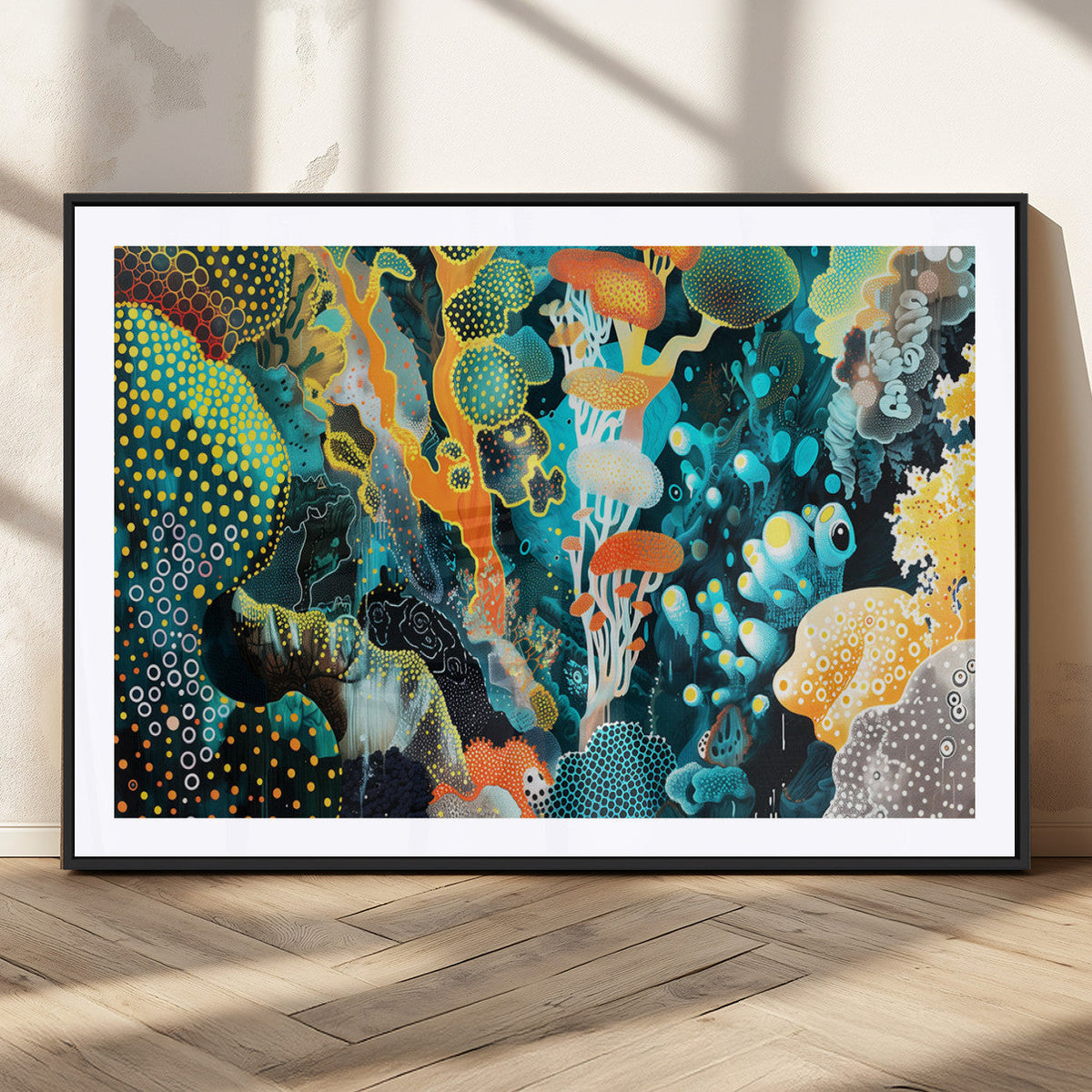 Vivid Underwater Coral Reef Wall Art Canvas Print,