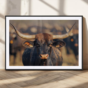 Majestic Texas Longhorn Bull Rustic Farm Animal Strong