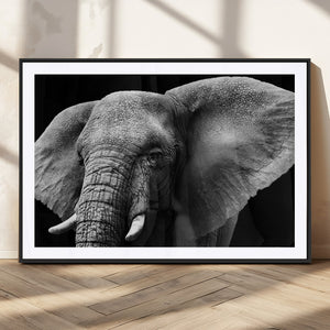Big Elephant Close Up Wall Art Canvas Print