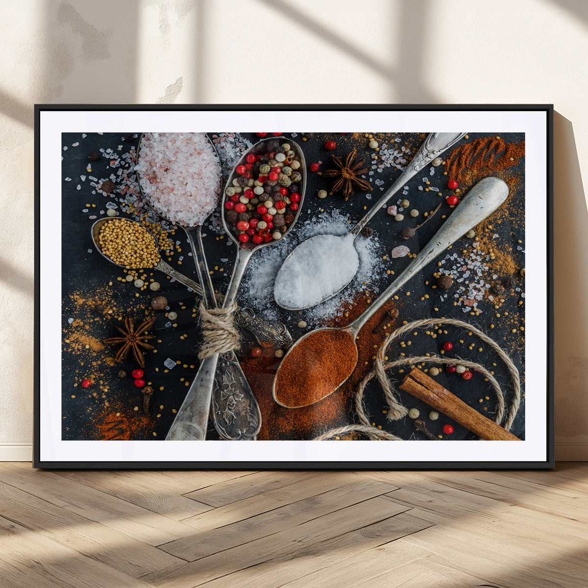 Spices and Seasonings Canvas Wall Art – Colorful Triptych