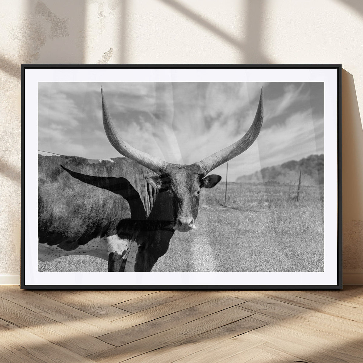 Cattle Wall Art Longhorn Cow Canvas Print