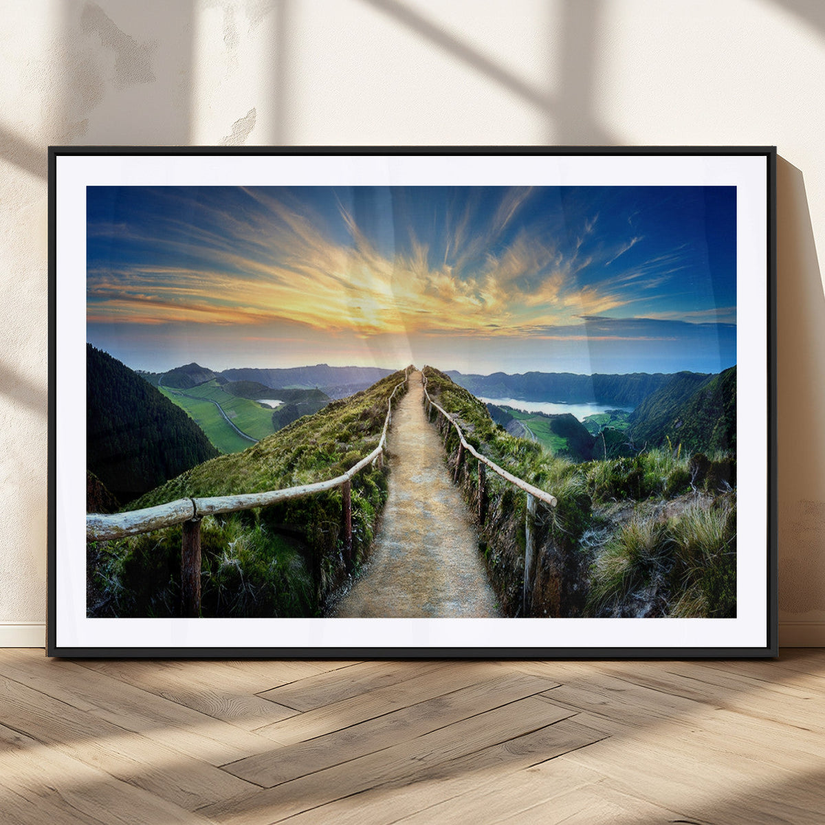Mountain and Sunset Wall Art Canvas Print