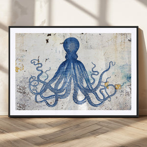 Octopus Canvas Wall Art | Coastal Marine Life Artwork for