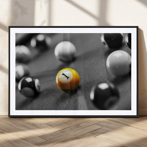 Wall Art Pool Table and Balls Canvas Print