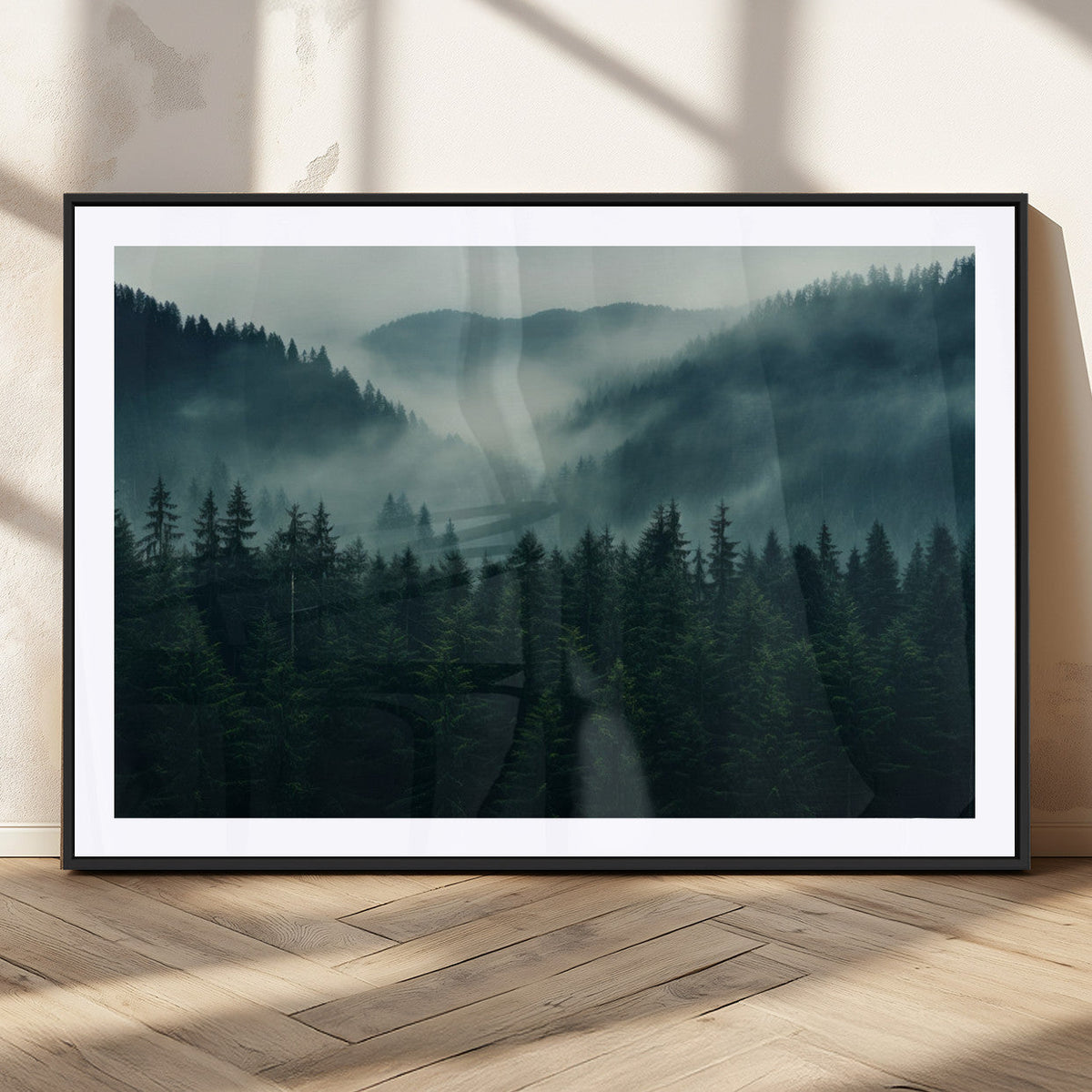 Captivating Misty Forest Wall Art Premium Canvas Print,