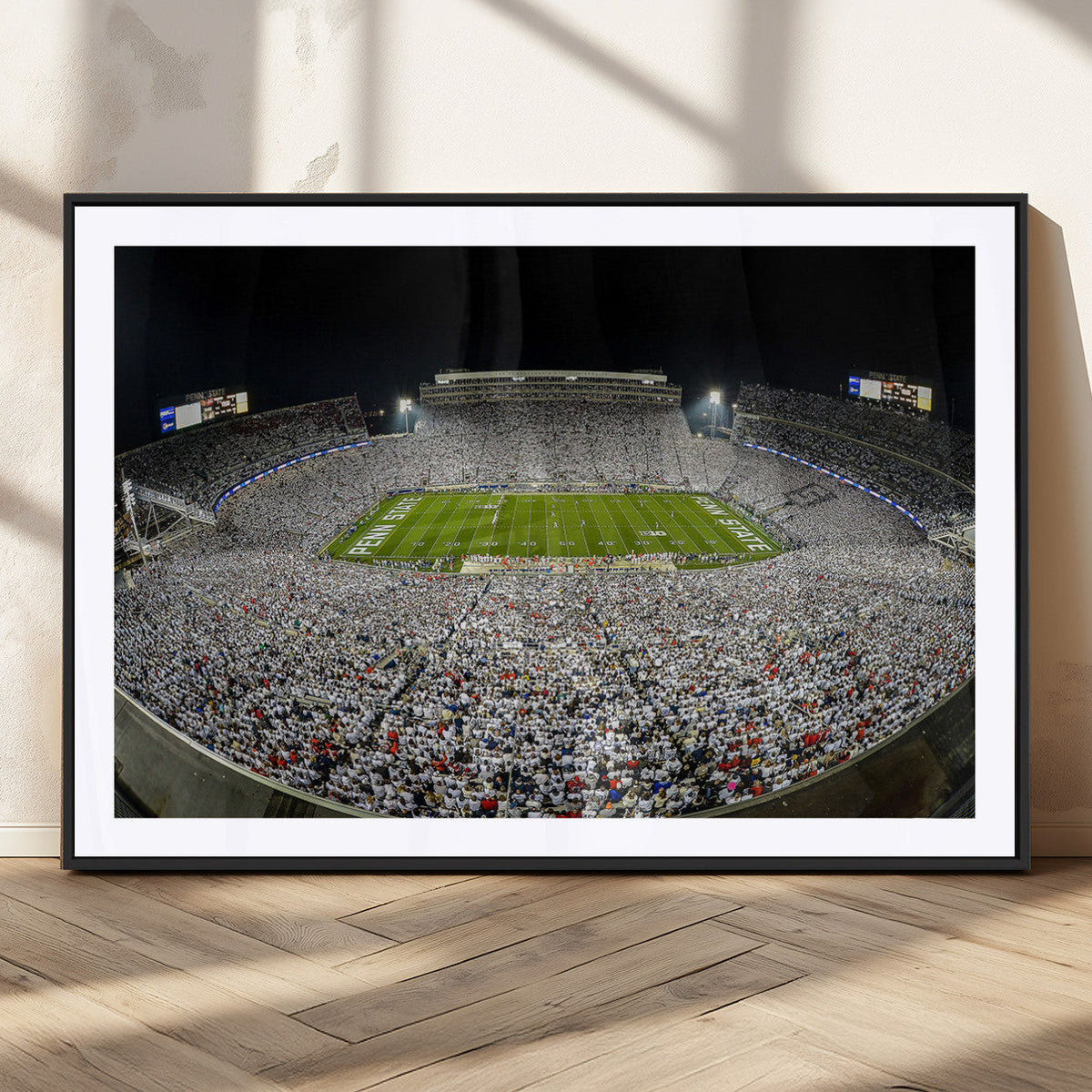 Beaver Stadium Night Game Triple Canvas Wall Art - Penn