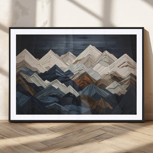 Mountain Wall Art – Modern Geometric Landscape Canvas Print,