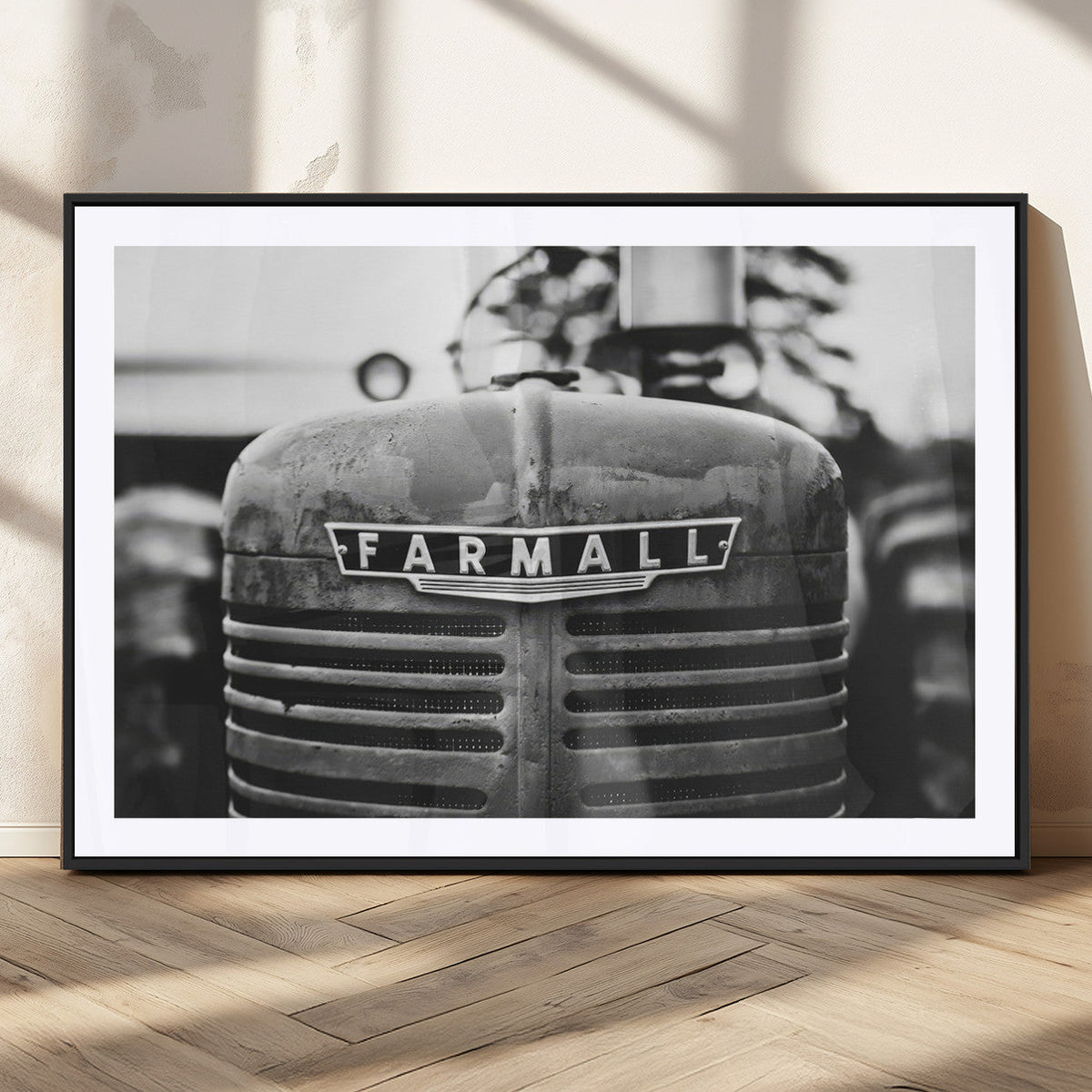 Vintage Farmall Tractor Wall Art Canvas Print, Rustic