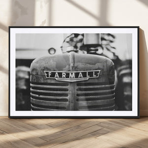 Vintage Farmall Tractor Wall Art Canvas Print, Rustic