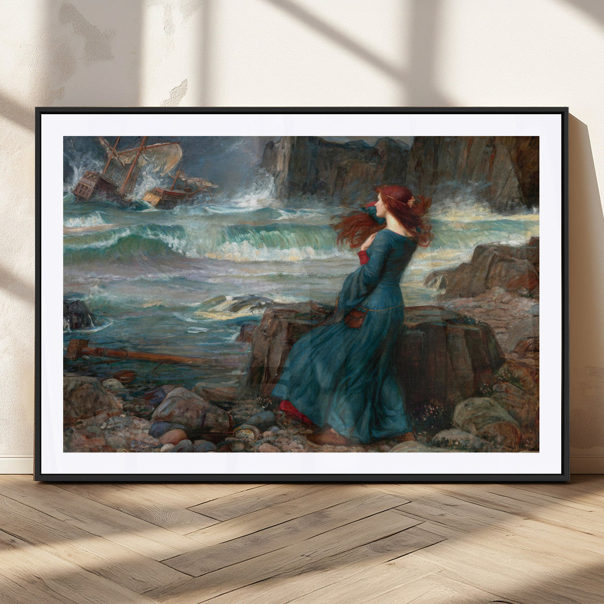 Miranda by the Shore Wall Art Canvas Print – Tempest Scene