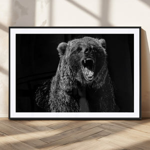 Bear Canvas Print | Wildlife Wall Art for Cabin Decor |