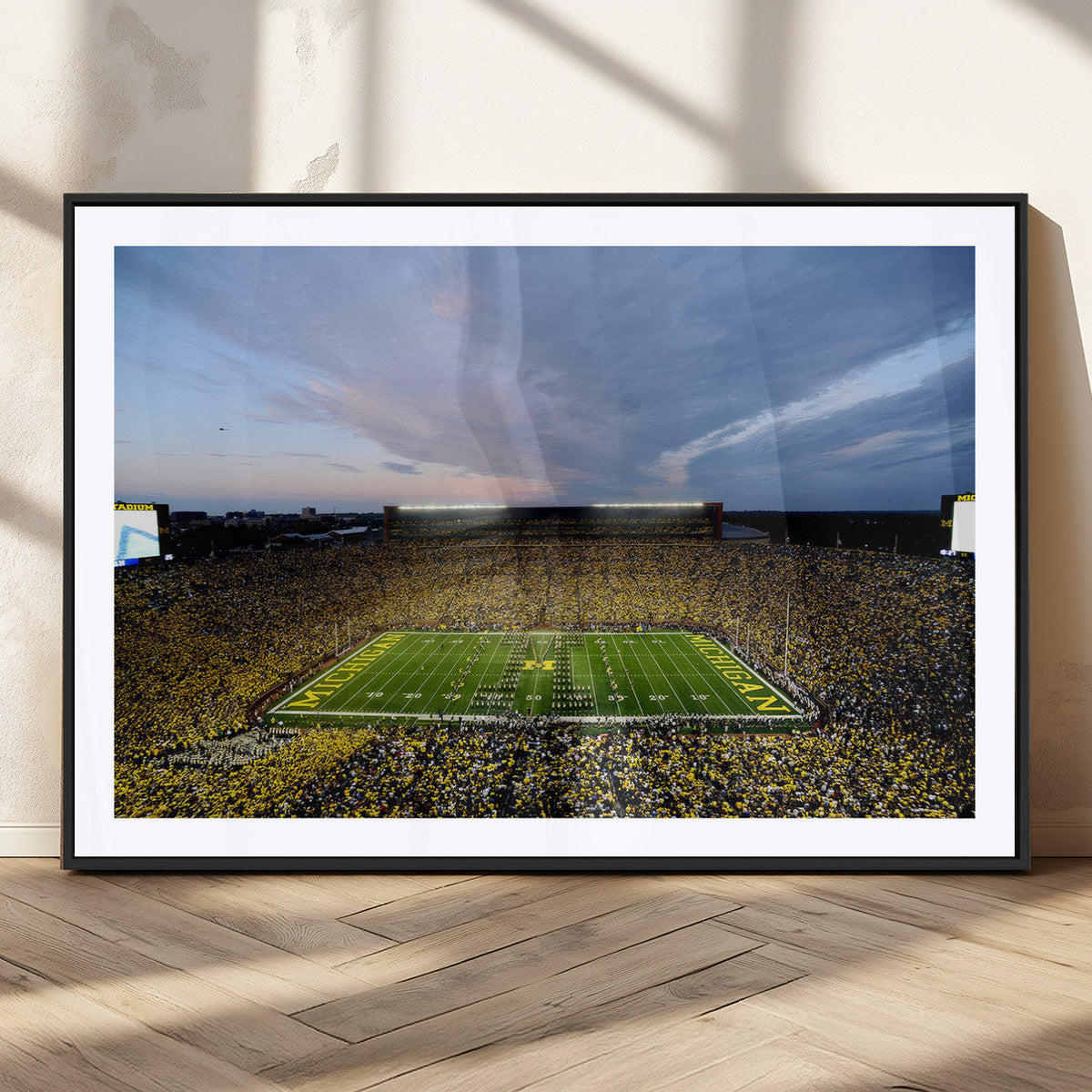 Michigan Stadium Wall Art Canvas Print, Vibrant Game Day