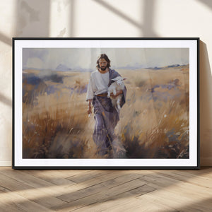 Jesus the Good Shepherd Wall Art Canvas Print - Lost Lamb