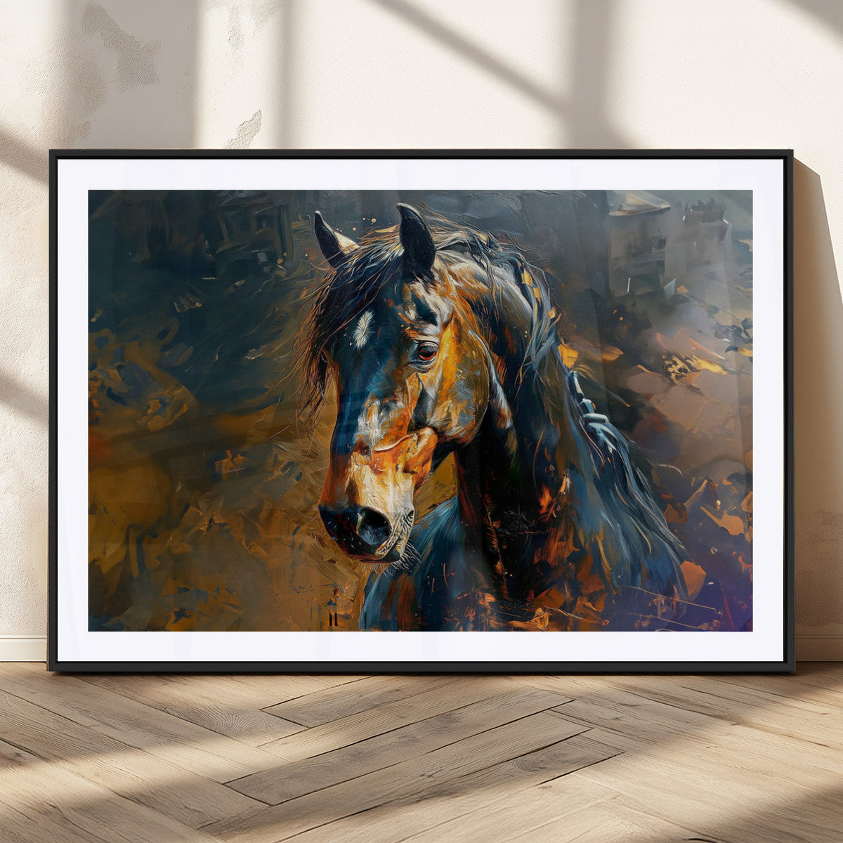 Abstract Horse Wall Art Canvas Print | Farmhouse Wall Decor