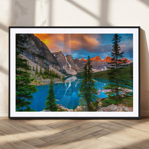 Canadian Rockies Moraine Lake Wall Art Canvas Print, Pine